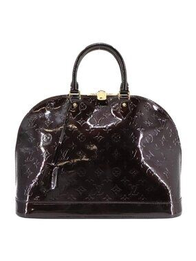 Louis Vuitton Monogram Vernis Alma GM Hand Bag Leather Amarant